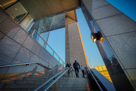 Photo by Pixabay An illustrative photo of a modern building with a large glass facade.