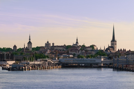 An illustrative photo of city skyline with a variety of buildings in Tallin