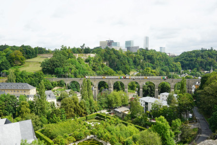 An illustrative photo of green trees and white bridge