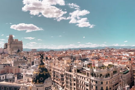 An illustrative photo of an architecture of brown and black concrete buildings.