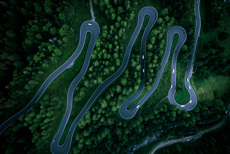 An illustrative photo of a winding road