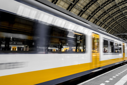 An illustrative photo of a train speed in transit platform.