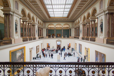 An illustrative photo of people in a museum in Belgium