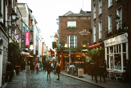 An illustrative photo of people on a street in Dublin