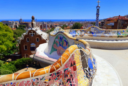 An illustrative photo of a view from the benches at Park Güell in Barcelona