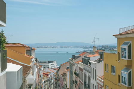 An illustrative photo of buildings near body of water.