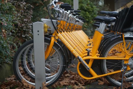 An illustrative photo of yellow-bicycles.
