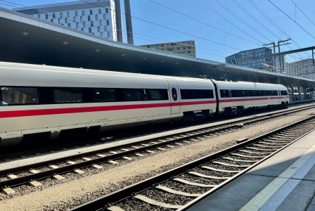 An illustrative photo of a train on the railway tracks.