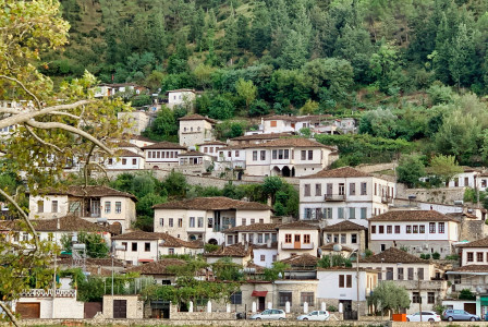 An illustrative photo of white and brown houses on a hill