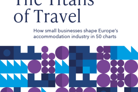 An illustrative photo of an informational graphic titled "The Titans of Travel"