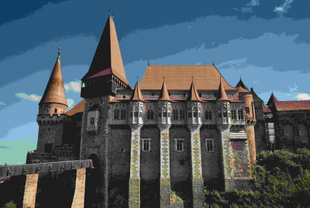 An illustrative photo of a brown and gray concrete castle.