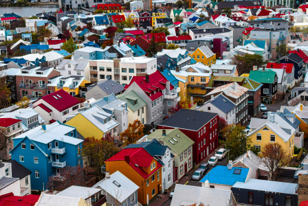 An illustrative photo of many houses of different houses.