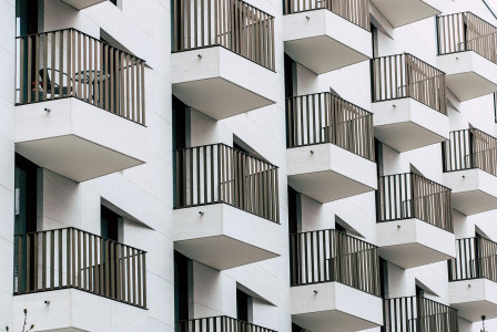An illustrative photo of the balconies of apartments.
