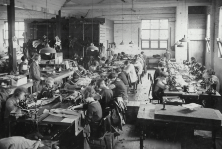 Employees in garment factory
