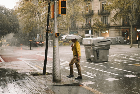 An illustrative photo of a man walking.