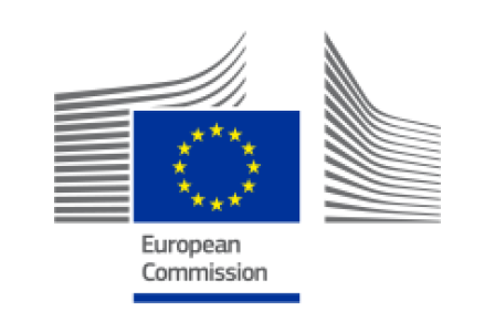 EU flag and Commission logo