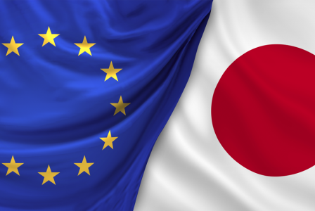 EU-Japan flags