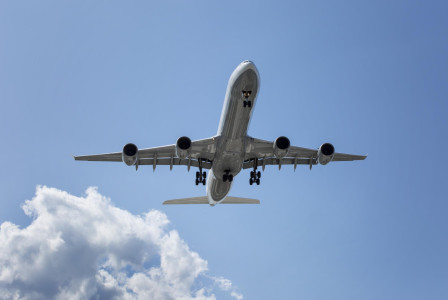 Plane flying in the air