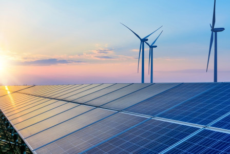 Solar panels and windmills