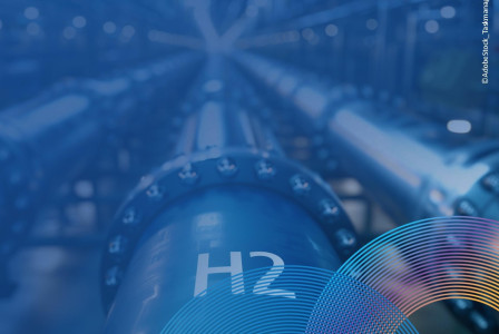 Pipeline with H2 logo on it