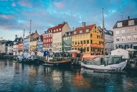 two-gray-and-black-boats-near-dock in Copenhagen