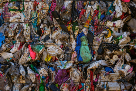 Plastics at the recycling centre.    