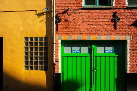 colorful-buildings-with-a-green-door
