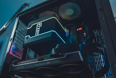 4D printer with pink, red and blue lights