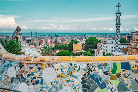 a-view-of-a-city-from-a-tiled-roof