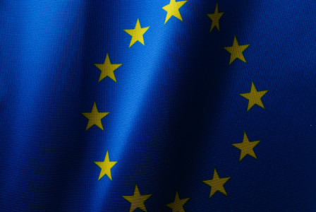 A close up of European Union flag. 