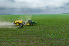 Picture presenting the tractor on the field