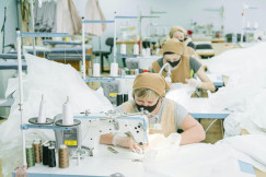 Women working in a sewing factory.