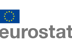 A graphic presenting the Eurostat logo.