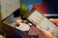 The picture presents dashboard on the tablet.