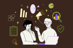 2 people brainstorming about green marketing 