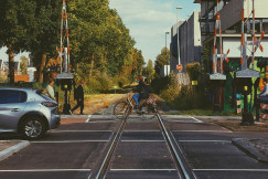 person biking in Enschede