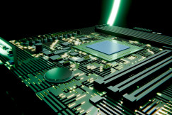 The photograph shows a computer chip.