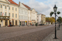 The picture showcases the historic centre of Tartu, Estonia.