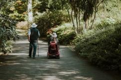 Photo by Unsplash An illustrative photo of two people walking through a lush garden or park.