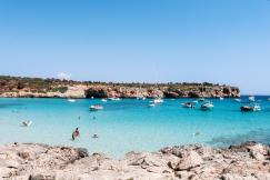 An illustrative photo of people swimming on beach during daytime