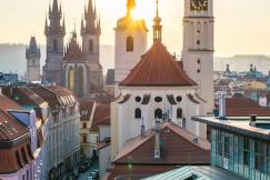 An illustrative photo of white and brown buildings in Czech Republic