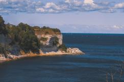 An illustrative photo of a rocky island adorned with trees sits amidst clear blue water