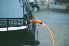 An illustrative photo of an electric car charging