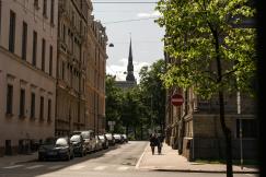 An illustrative photo of a street in Riga, Latvia.