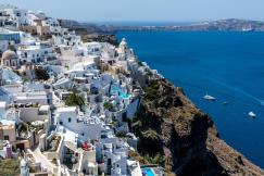 An illustrative photo of the Santorini island in Greece.