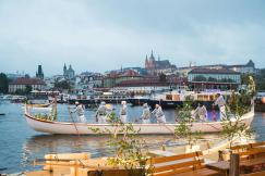 An illustrative photo of people riding a boat.