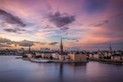 An illustrative photo of a brown high-rise building in Stockholm, Sweden
