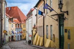 An illustrative photo of cobblestone street in a historic Estonian town