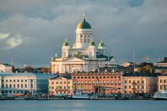 An illustrative photo of Helsinki Cathedral in autumn sunset