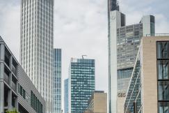 An illustrative photo of green trees near skyscrapers in Germany